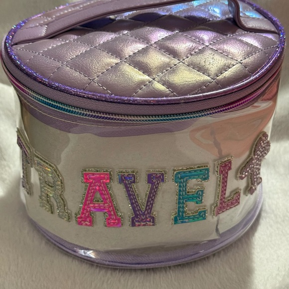Travel Glam Iridescent Cosmetic Case Makeup Bag Clear Holographic Organizer NWT - Picture 4 of 5